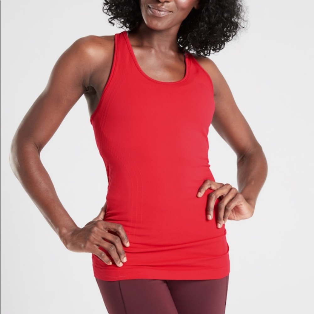 Athleta Red Ruched Tank